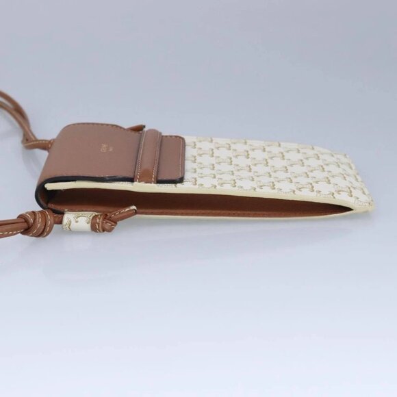 CELINE Triomphe Shoulder Pouch PVC White Auth 101049M - Picture 3 of 16